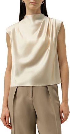 LilySilk X Lydia Tomlinson Grace Top in Gravel Gold at Nordstrom, Size X-Small