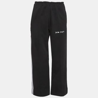 Palm Angels Black Logo Print Jersey Track Pants