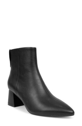 Aerosoles Enoch Pointed Toe Bootie in Black Faux Leather at Nordstrom, Size 8