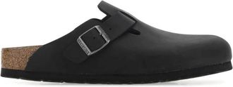 Birkenstock Boston Oiled Leather Narrow Fit - Dames - Slip ons - Zwart - 45 EU - Su&egrave;de - Schoenen