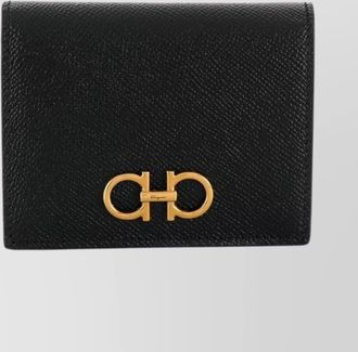 Ferragamo textured compact wallet gold-tone hardware