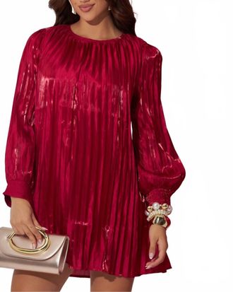 Entro Stella Metallic Mini Dress In Red