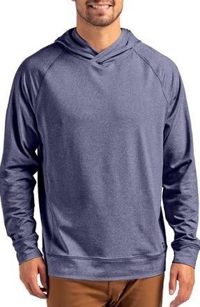 Cutter & Buck Adapt Heather Hooded Pullover in Navy Blue Heather at Nordstrom, Size Xxx-Large