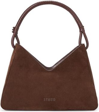 Staud Valerie Suede Shoulder Bag in Mahogany at Nordstrom