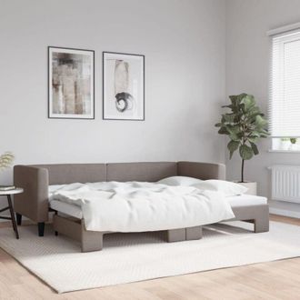 vidaXL Sof&aacute; Cama Nido Tela Gris Taupe 80x200 Cm Vidaxl