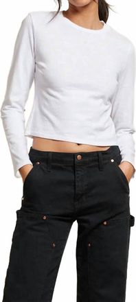 perfectwhitetee Jamie Long Sleeve Top In White