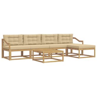vidaXL Conjunto De Sof&aacute;s De Exterior 6 Pcs Y Beige 79 X 79 X 37 Cm Vidaxl