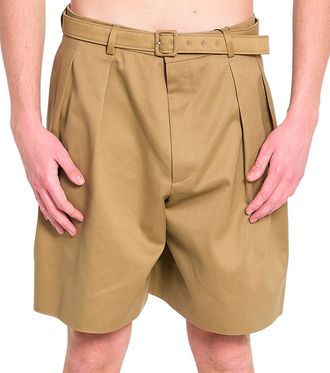 Saint Laurent Beige Relaxed Solid Shorts