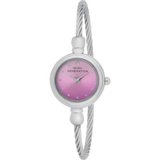 BCBGeneration Sienna Cable Bangle Watch in Silver at Nordstrom Rack