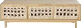 Maisons du monde Mueble de TV con 3 trampillas de rejilla de mimbre 160 cm