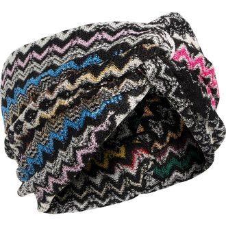 Missoni Knotted Zigzag Headband in 0001 Black Multi at Nordstrom