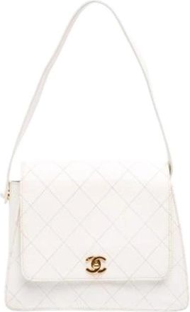Chanel Pre-owned Vintage Shoulder Bag - Dames - Vintage Schoudertas - Wit - ONE Size - Leer - Vintage