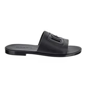 Dolce & Gabbana Quilted DG Logo Slippers - Dames - Sandalen - Zwart - 43 EU - Schoenen