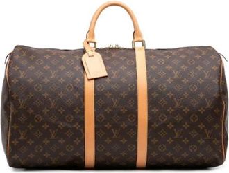 Louis Vuitton Pre-owned Keepall 55 - Dames - Vintage Weekendtas - Bruin - ONE Size - Leer - Vintage