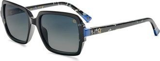Etnia Barcelona Rechthoekige zonnebril met bruine verloopglazen - unisex - Zonnebrillen - Zwart - ONE Size - Accessoires