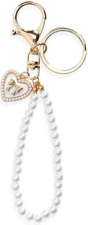 BP. Heart Faux Pearl Bag Charm in Ivory- Gold at Nordstrom