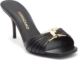 Ferragamo Witty Patent Leather Sandal in Nero Nero at Nordstrom, Size 10.5