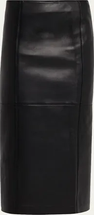 A.L.C. Marta Leather Midi Skirt