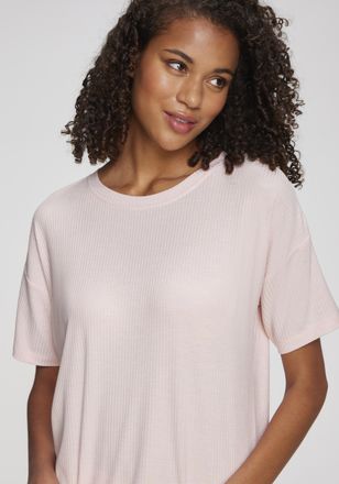 s.Oliver Pyjamaoberteil S.OLIVER, Damen, Gr. 32/34, rosa, meliert, Rippware, Obermaterial: 92% Viskose, 8% Elasthan, meliert, l&auml;ssig geschnitten, Rundhals, Shi