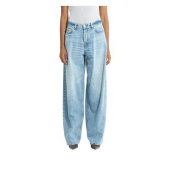 Haikure Bethany Wide Leg Denim Jeans - Dames - Loose Fit Jeans - Blauw - W28 - Denim - Jeans