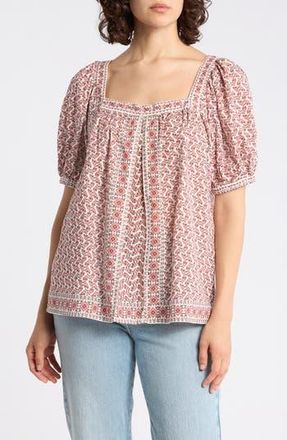Max Studio Puff Sleeve Top in Ivory/Canyon Cutie Floral at Nordstrom Rack, Size X-Small