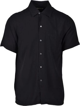 Deuxieme Shirt Black Fluid Viscose Classic Collar Shirt