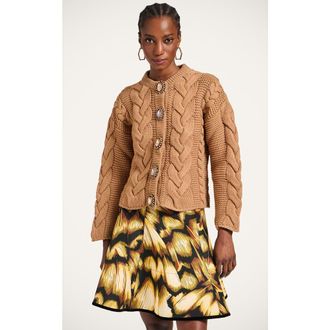 La DoubleJ Portrait Cardigan in Solid Brown at Nordstrom, Size X-Large