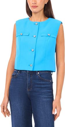 CeCe by Cynthia Steffe Crop Boxy Vest in Blue Spritz at Nordstrom, Size 12