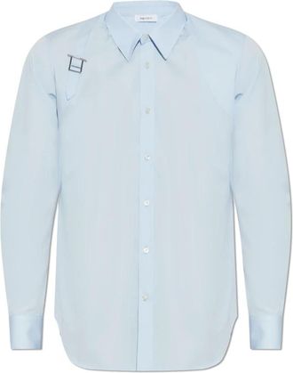 Alexander McQueen Overhemden, Heren, Blauw, S, Katoen, Katoenen shirt