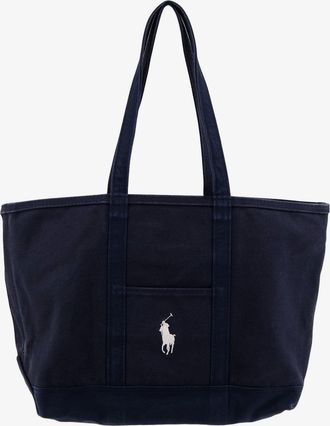 Ralph Lauren Borsa a spalla in denim con logo ricamato frontale - POLO RALPH LAUREN - gender_Man