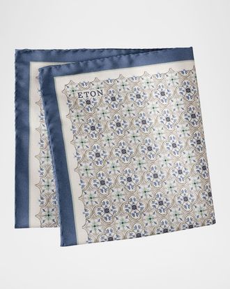 Eton Mens Medallion Silk Pocket Square