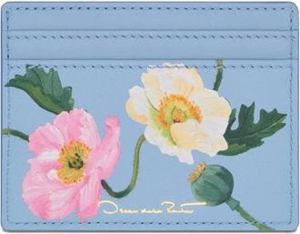 Oscar De La Renta Pasjeshouder met klaprozenprint - Blauw