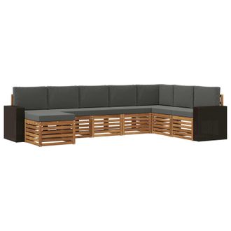 vidaXL Conjunto De Sof&aacute;s De Exterior 8 Pcs Natural Y Antracita Vidaxl