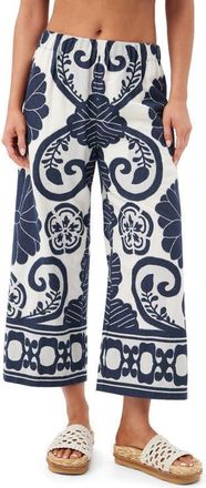 Trina Turk Estella 2 Pull On Cropped Pant in Sumi Blue/whitewash at Nordstrom, Size X-Small