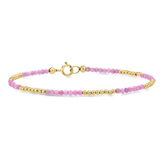 Ross-Simons 4.60- Pink Tourmaline and 10kt Yellow Gold Bead Bracelet