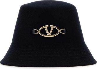 Valentino Garavani Midnight Blue Felt Bucket Hat
