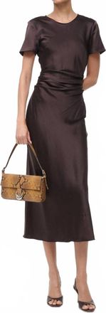 Staud Marcel Silk Dress In Earth