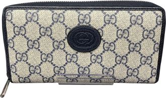 Gucci Gg Supreme Beige Pvc Long Wallet (Bi-Fold) (Pre-Owned)