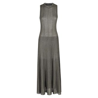 Federica Tosi Maxi Dresses, female, Green, Size: L Long Plisse Dress
