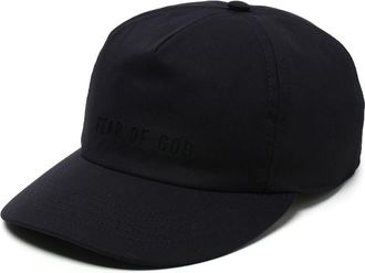 Fear of God logo-print cotton cap - men - Cotton - One Size - Black