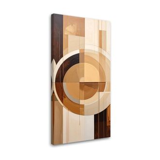 Feeby Cuadro Sobre Lienzo, Formas Geom&eacute;tricas Abstractas En Beige, 60x120