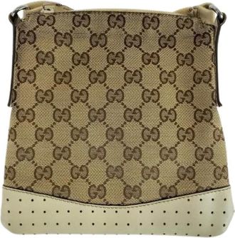Gucci Pre-owned Cross Body Bags, female, Brown, Size: ONE SIZE Pre-owned Canvas Cross Body Bag