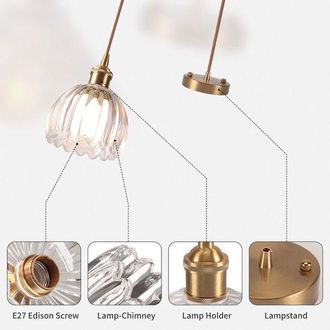 OEM Lampadario/lampadario A Sospensione Vintage In Vetro Per Soggiorno, Camera Da Letto, Cucina, Trasparente