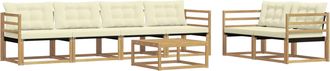 vidaXL Conjunto De Sof&aacute;s De Exterior 7 Uds. Blanco Y Crema Vidaxl