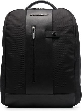 Piquadro logo-patch backpack - men - Fabric/Calf Leather - One Size - Black