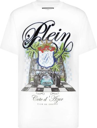Philipp Plein T-Shirt Ronde Hals - Heren - T-shirts - Wit - 4XL - Katoen - Tops