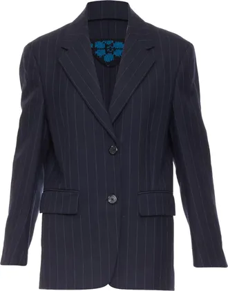 Prada pinstripe virgin wool single breasted boxy blazer