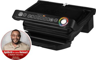 T-fal OptiGrill GC705816 - Griglia a contatto, 6 programmi automatici, indicatore del livello di cottura, si adatta alla temperatura e al ciclo di