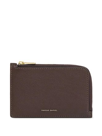 Mansur Gavriel logo-print leather wallet - women - Calf Leather - One Size - Brown