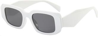 Generic Small Frame Mens Vacation Sunglasses Womens Outdoor Commuter Driving Sun Glasses(White)